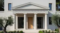 15 Tampak Depan Rumah Klasik Modern dengan Pilar Sederhana, Elegan dan Tak Lekang Waktu