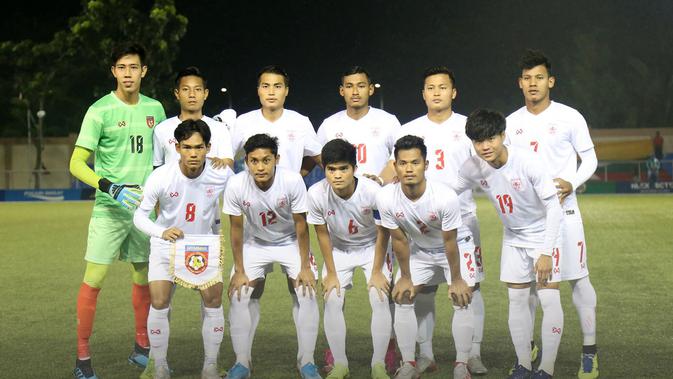 Timnas Myanmar U-22 di SEA Games 2019. (Bola.com/Dok. MFF)