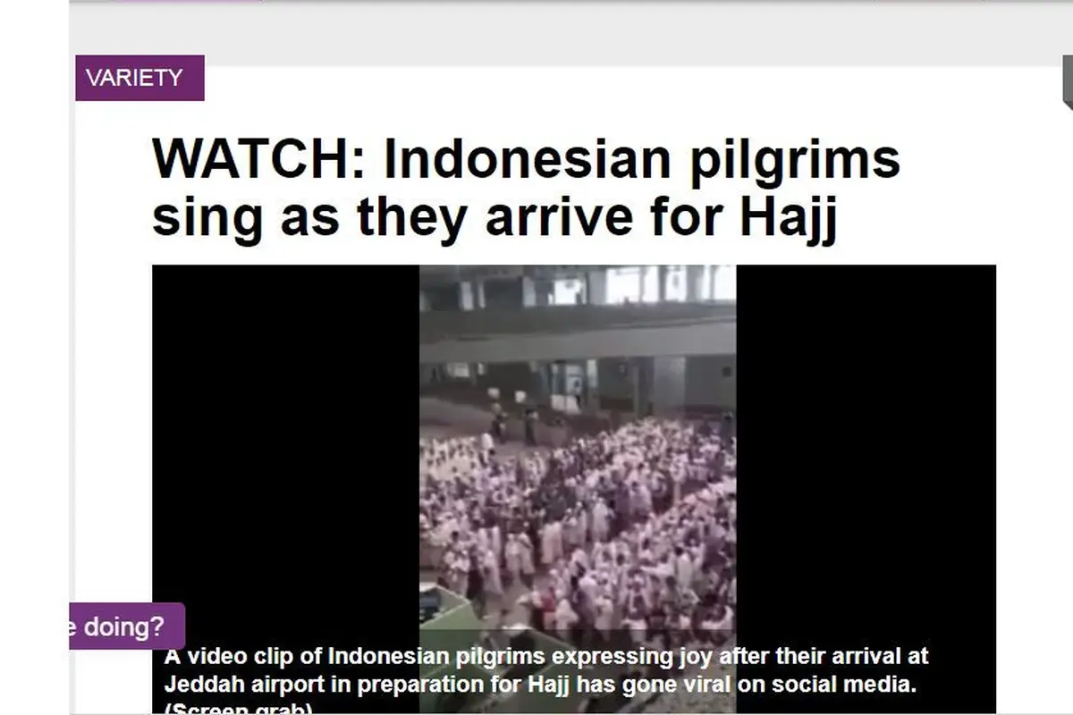 Jemaah haji Indonesia jadi sorotan media Arab. (Al Arabiya)