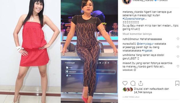 Foto Melaney Ricardo di 10 Years Challenge Bikin Ngakak ...