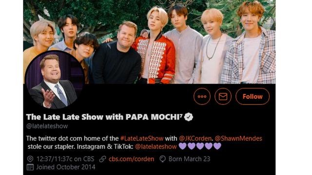 The Late Late Show with Papa Mochi. (Twitter/ latelateshow)