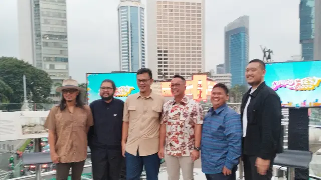 Suasana konferensi pers Soundsfest 2025 di kawasan Thamrin, Jakarta Pusat, Kamis (15/5/2025).