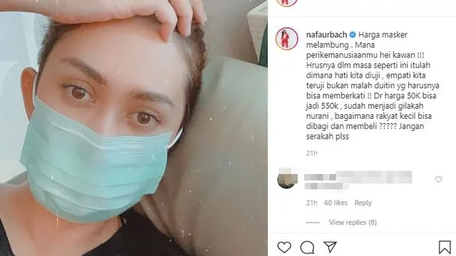 Harga Masker Kian Meroket, 5 Selebriti Ini Tunjukan Aksi Protesnya