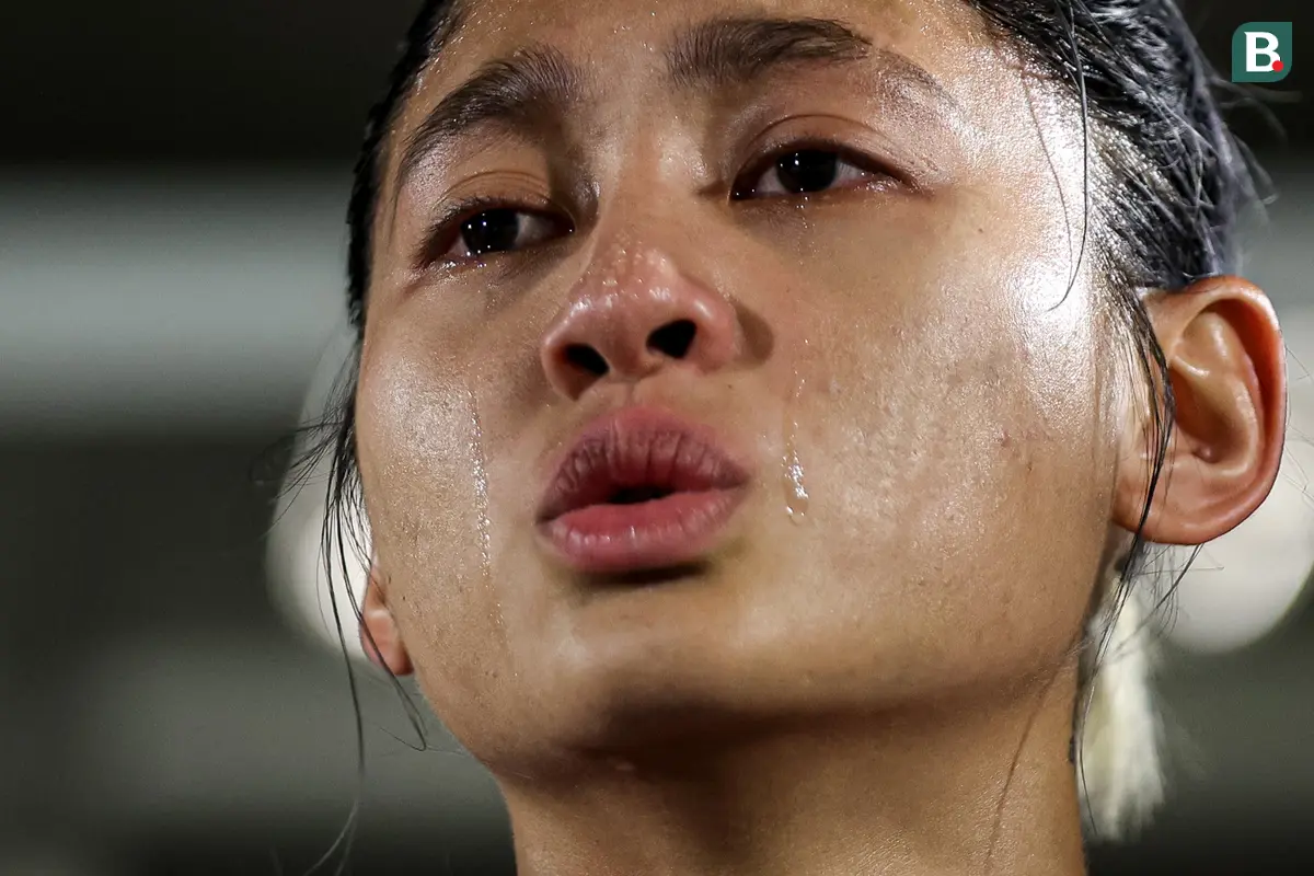 Foto: Momen Zahra Muzdalifah Teteskan Air Mata saat Timnas Indonesia Putri Melawan Singapura