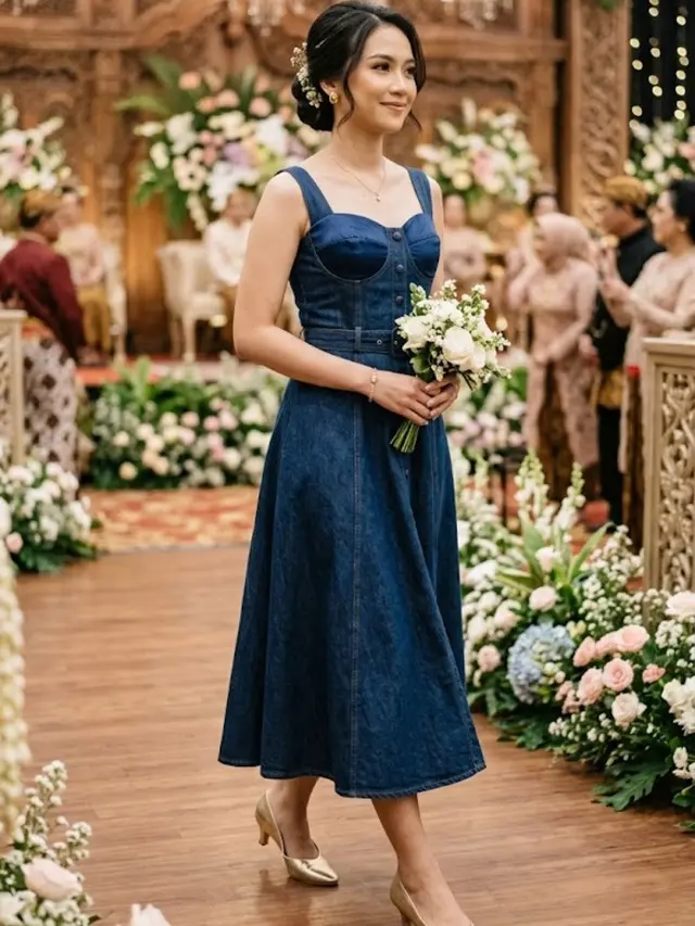 Model Baju Bridesmaid Denim
