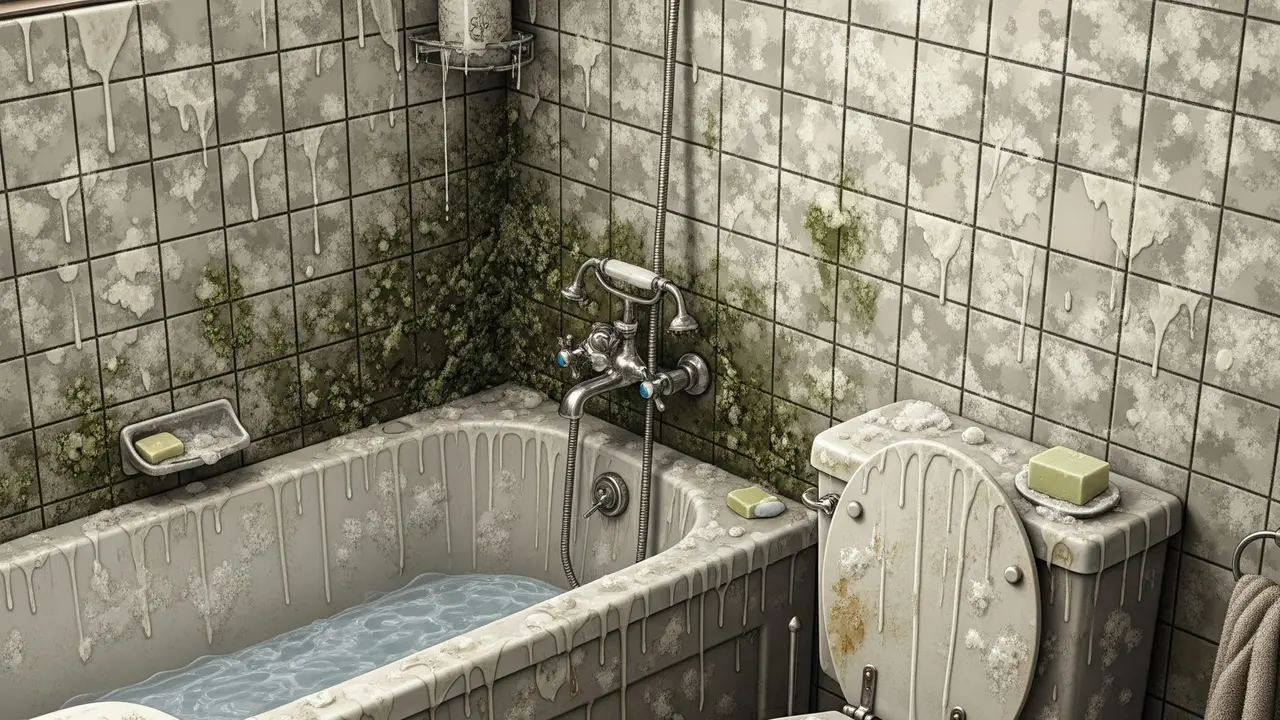 Kamar mandi penuh kerak (Image by Gemini AI)
