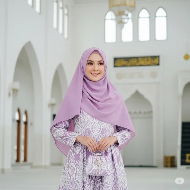 Lilac/Lavender + Brokat Putih