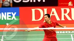 "Mudah-mudahan banyak pemain junior yang bisa lebih baik lagi daripada saya, dari kepribadian, dari prestasi, dan dari segalanya,” kata pria 31 tahun tersebut. (Liputan6.com/Helmi Fithriasyah).