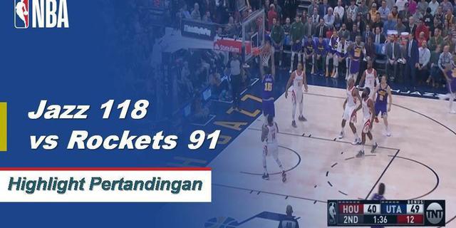 Cuplikan Pertandingan NBA : Rockets 91 vs Jazz 118