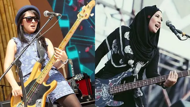 Beda Penampilan 5 Gitaris dan Bassis Cewek Indonesia saat Konser Vs