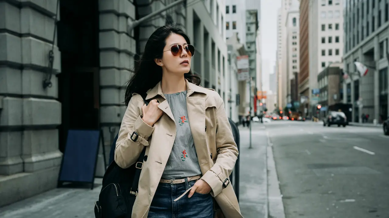 wanita april sedang jalan