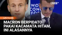 Macron Kenakan Kacamata Hitam Saat Pidato di WEF 2026, Ada Apa?