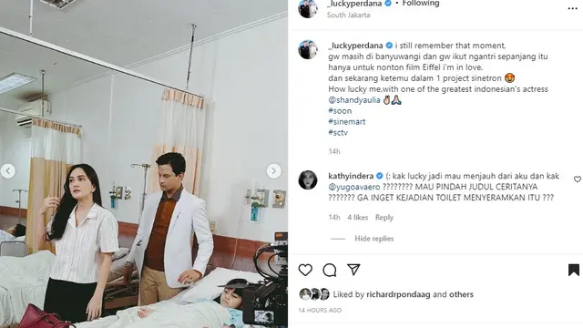 Shandy Aulia dan Lucky Perdana adu akting dalam sinetron Cinta Dua Pilihan yang akan tayang di SCTV (Foto: Instagram @_luckyperdana)