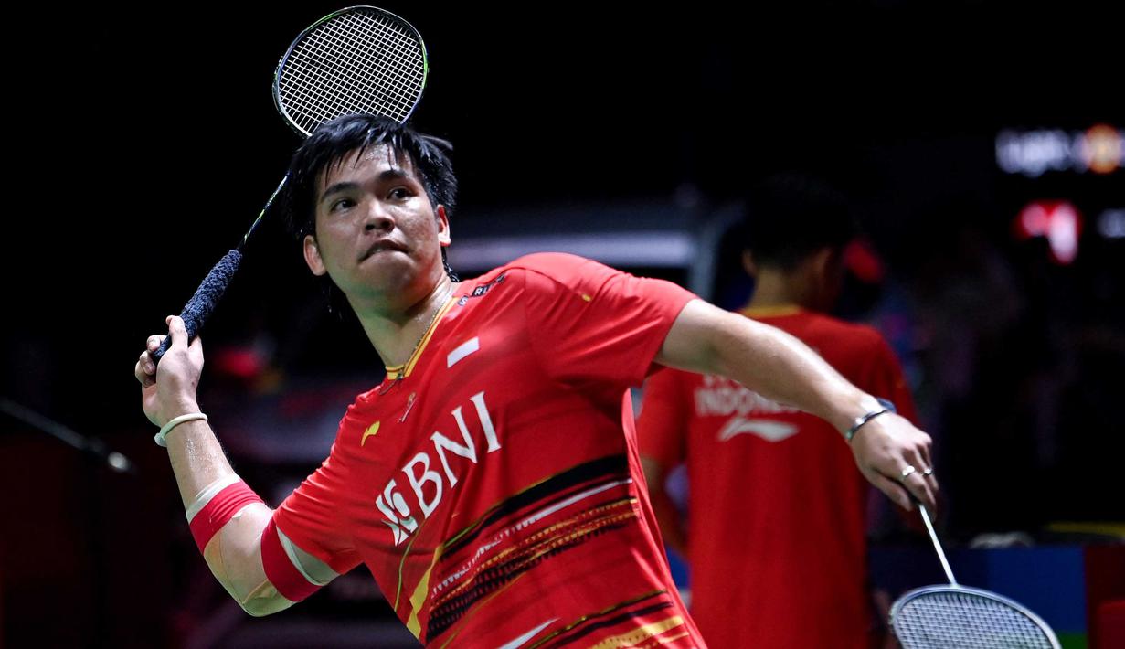 Leo Rolly Carnando/Daniel Marthin jadi satu-satunya wakil tuan rumah di final Indonesia Masters 2024. (ADEK BERRY/AFP)