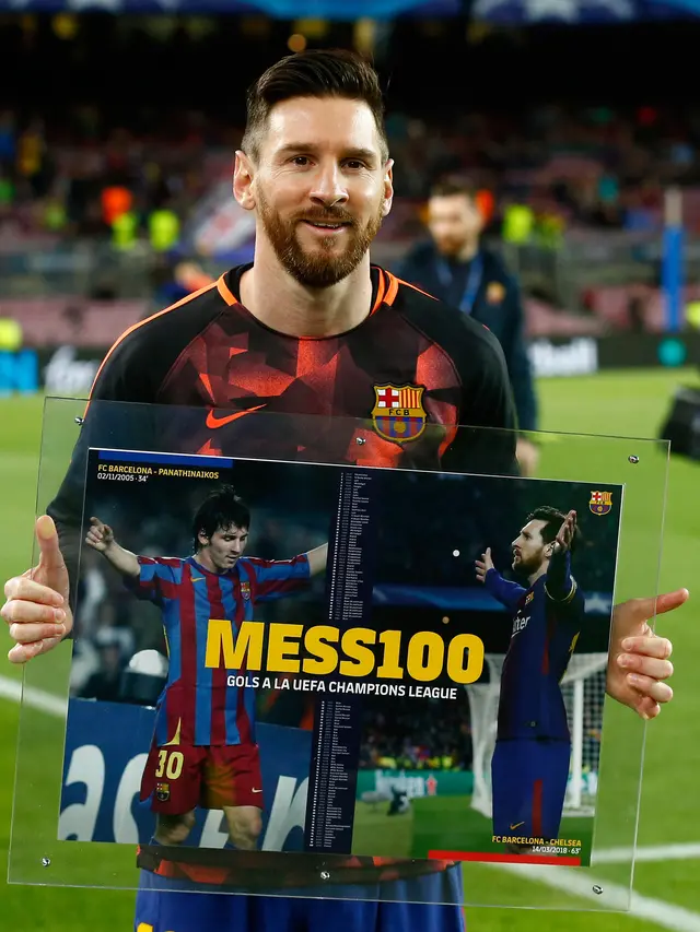 Jelang Lawan AS Roma, Lionel Messi Rayakan Gol ke-100 di Liga Champions
