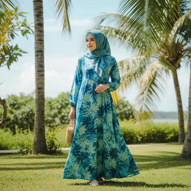 Model Gamis yang Tetap “Rapi & Adem” untuk Komuter Motor Setiap Hari (Image by Gemini AI)