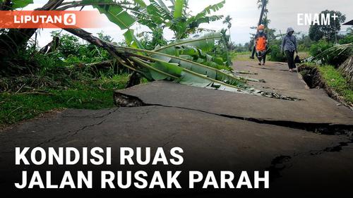 VIDEO: Gempa Cianjur, Kondisi Ruas Jalan Terputus dan Rusak Parah