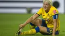 Kapten Timnas sepak bola wanita Swedia, Nilla Fischer, saat bermain di Piala Dunia Wanita 2011. Fischer juga bermain untuk VfL Wolfsburg di Liga Jerman. Kisaran gaji Fischer sekitar $65.000. (AFP/Odd Andersen)