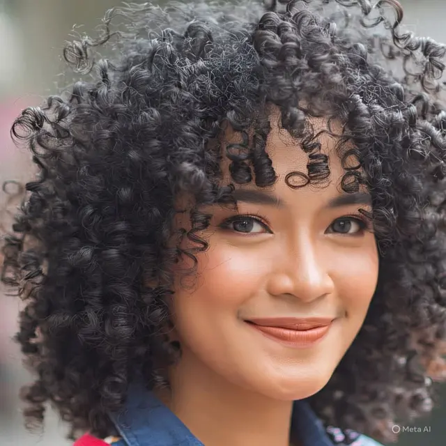 Spiral Curls dan Curly Bangs
