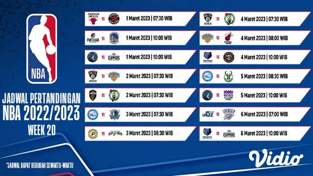 Jadwal Pertandingan NBA Reguler 2022/23 Pekan Ini Live Vidio : Portland Trail Blazers vs Golden State Warriors