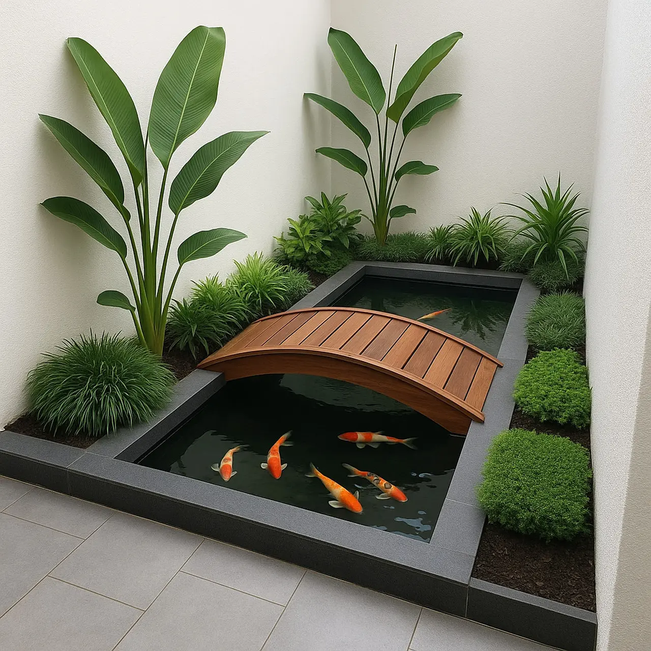 8 Desain Kolam Ikan dan Taman Minimalis di Area Sempit, Bikin Hunian ...