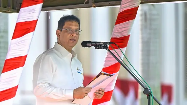 Menteri Keuangan Purbaya Yudhi Sadewa memimpin peringatan Hari Oeang Republik Indonesia (HORI) ke-79. (Dok instagram @menkeuri)