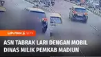 Polisi mengamankan pengemudi mobil pelat merah yang melarikan diri, usai menyerempet pengendara sepeda motor hingga terjatuh di Klaten, Jawa Tengah. Polisi pun langsung menyita mobil dinas yang diketahui milik Pemerintah Kabupaten Madiun.