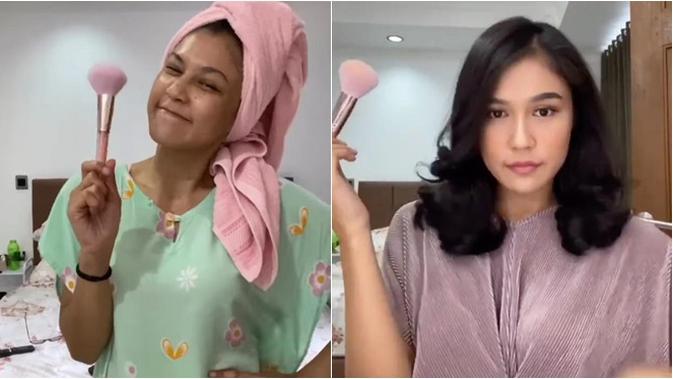 Eks Personel Cherrybelle lakukan #PassTheBrushChallenge. (Sumber: Instagram/@margareth_angelina)