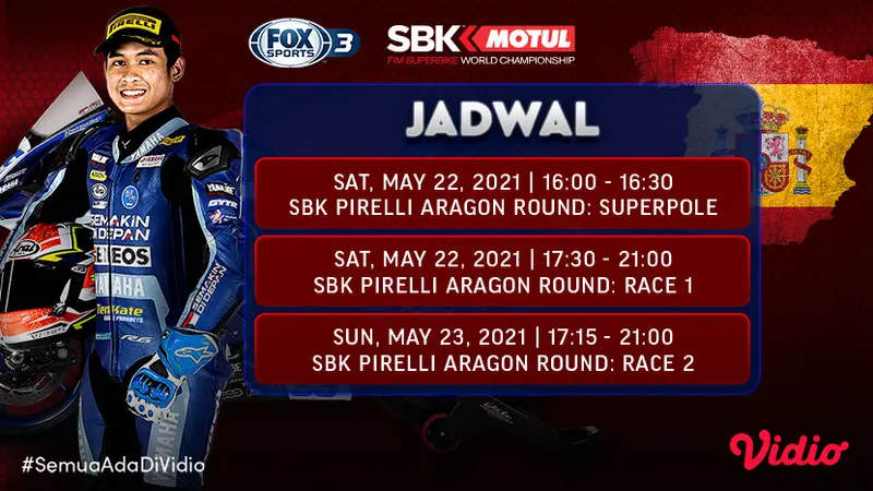 Jadwal WSBK (World Superbike) Aragon Pekan Ini Tayang di FOX Sports Eksklusif Melalui Vidio