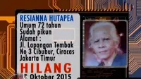 Info Orang Hilang: Nenek Resianna Tak Kunjung Pulang