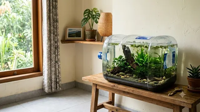 Membuat Kolam Mini Galon Bekas Tanpa Aerator