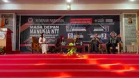 Seminar nasional 'Masa Depan Manusia NTT Pembangunan Manusia NTT, Pembangunan Manusia di NTT dan Indonesia Emas 2045' di Universitas Nusa Nipa (Unipa), Nusa Tenggara Timur (NTT) Jumat (26/5/2023). (istimewa)