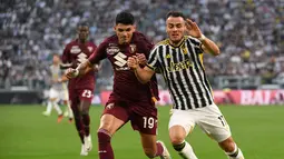 Juventus berhasil unggul terlebih dahulu melalui gol Federico Gatti di awal babak kedua. (Isabella BONOTTO / AFP)