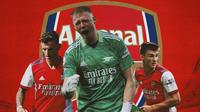 Arsenal - Ben White, Aaron Ramsdale, Kieran Tierney (Bola.com/Adreanus Titus)