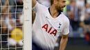 Penyerang Tottenham, Fernando Llorente berselebrasi usai mencetak gol ke gawang AS Roma pada pertandingan International Champions Cup di San Diego (25/7). Llorente mencetak dua gol dan mengantar tottenham menang 4-1 atas Roma. (AP Photo/Gregory Bull)