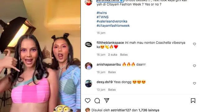Model kembar Valerie dan Veronika yang merupakan jebolan Asia's Next Top Model, ikut meramaikan fenomena Citayam Fashion Week.