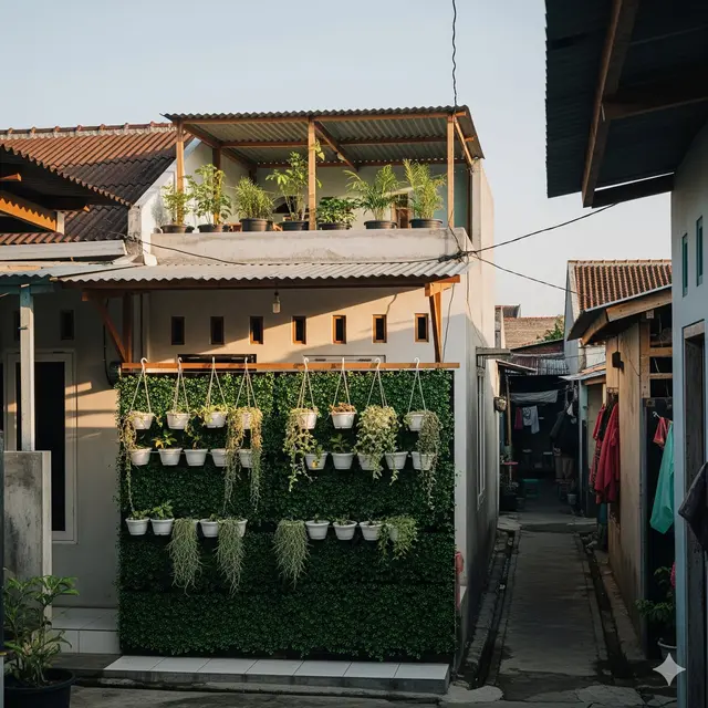 Rumah dengan Taman Vertikal/Green Wall