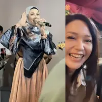 Gaya Maia Estianty dan Mulan Jameela saat Sama-Sama Hadir di Ulang Tahun Anang ke-55. [Instagram]