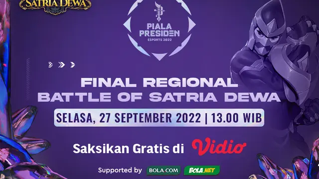 Saksikan Live Streaming Piala Presiden Esports 2022 di Vidio Hari Ini, 27 September 2022