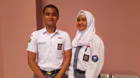Pasangan Paskibraka 2017 perwakilan dari Jawa Barat, Muhammad Naufal Ramadhan dan Annisa Bulan Dewi. (Liputan6.com/Aditya Eka Prawira)