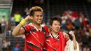 Selain menjadi yang pertama dari nomor ganda campuran, medali emas Tontowi/Liliyana menjadi yang ketujuh buat Indonesia sepanjang keikutsertaan dalam Olimpiade. (Reuters/Mike Blake)