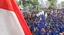 Massa buruh juga meminta Menteri Ketenagakerjaan (Menaker), Yassierli agar tidak menggunakan Peraturan Pemerintah (PP) 51 tahun 2023 untuk menetapkan pengupahan pada 2025. (Liputan6.com/Herman Zakharia)