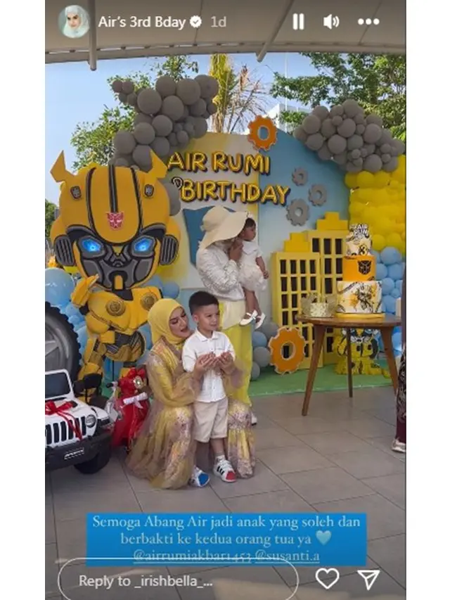 8 Momen Ulang Tahun Air Rumi Anak Irish Bella, Meriah Tanpa Ammar Zoni
