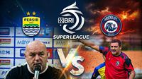Duel pelatih Persib vs Arema di ajang BRI Super League. (Bola.com/Gemini)