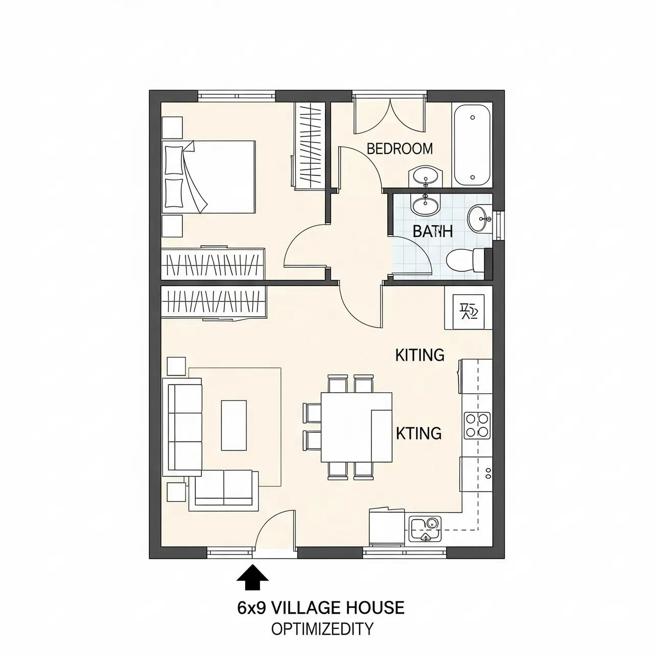 12 Gambar Denah Rumah Sederhana Ukuran 6x9 di Kampung, Hemat Lahan dan