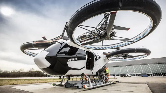 Airbus memamerkan inovasi terbaru yakni taksi terbang yang bernama eVTOL. (Foto: airbus.com)