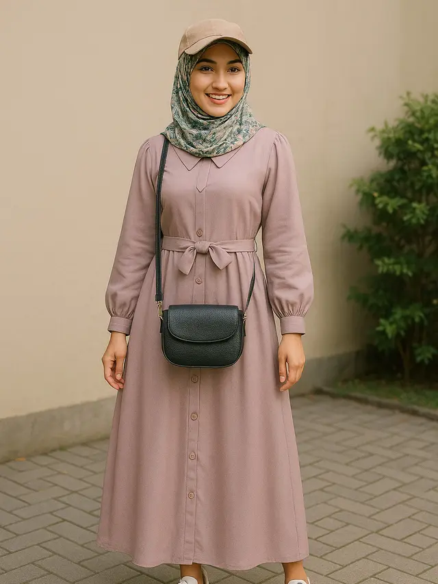 Model Gamis Midi untuk Liburan (Image by ChatGPT)