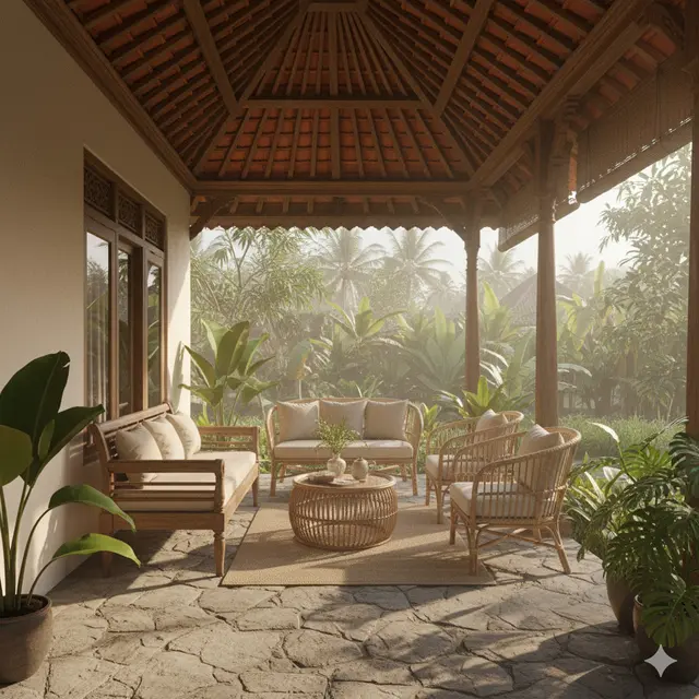 Model Teras Ruang Tamu yang Cocok untuk Rumah di Kampung. Gemini