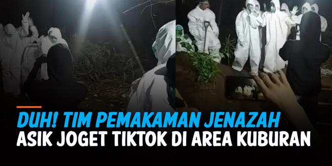 VIDEO: Viral Tim Pemakaman Jenazah Joget Tiktok di Area Kuburan