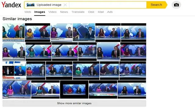 Gambar Tangkapan Layar Penelusuran Foto dengan Situs Yandex